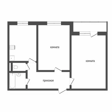 2-комнатная квартира: Тобольск, улица Доронина, 22 (51.5 м)