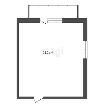 1к в 12-комнатной квартире (21.2 м)