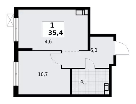1-комнатная квартира: Лаголово, жилой комплекс А101 Лаголово (35.37 м)