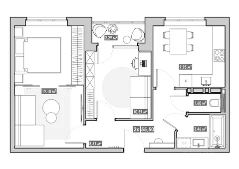 2-к кв. Приморский край, Артем  (55.5 м)