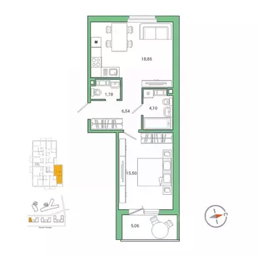 1-к кв. Ленинградская область, Гатчина ул. Чехова, 39 (49.0 м)