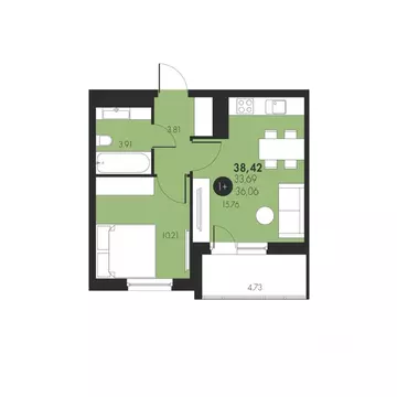 1-к кв. Тюменская область, Тюменский муниципальный округ, д. Патрушева ...