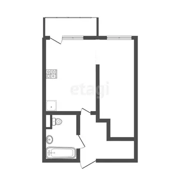 Квартира-студия: Дмитров, Сиреневая улица, 6 (35.6 м)