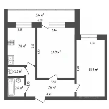 2-к кв. Башкортостан, Стерлитамак ул. Гоголя, 101 (48.6 м)