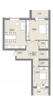 2-к кв. Воронежская область, Рамонский район, с. Ямное ул. Багратиона, ...