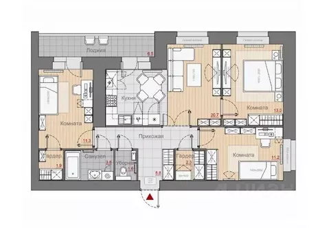 3-к кв. Новгородская область, Великий Новгород Псковская ул., 66 (74.6 ...