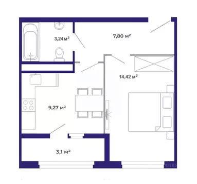 1-к кв. Иркутская область, Иркутский муниципальный округ, Маркова рп, ...