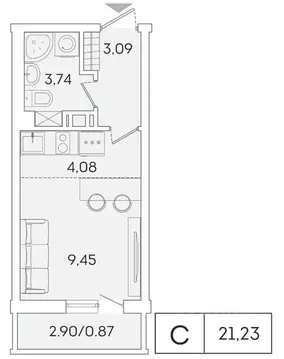 Студия Ленинградская область, Мурино Всеволожский район, ул. ...