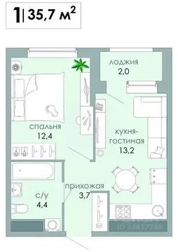 1-к кв. Тверская область, Тверь Южный мкр,  (35.7 м)