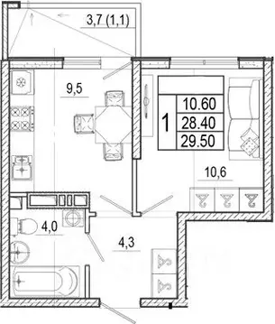 1-к кв. Краснодарский край, Сочи Кудепста мкр,  (29.5 м)