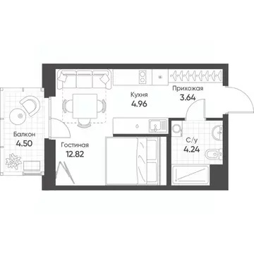 Студия Татарстан, Казань ул. Гаврилова, 7к1 (27.2 м)