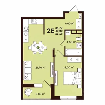 2-к кв. Владимирская область, Владимир ул. Чайковского, 7 (52.6 м)