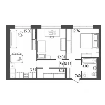 3-к кв. Красноярский край, Красноярск Тихие Зори мкр, Премьер Парк ...