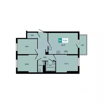 3-к кв. Ростовская область, Аксайский район, Щепкинское с/пос, пос. ...