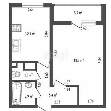 1-к кв. Ленинградская область, Всеволожский район, Заневское городское ...