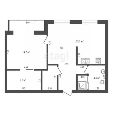 2-к кв. Ростовская область, Таганрог пер. 1-й Новый, 26Л (65.2 м)