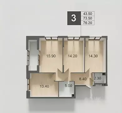 3-к кв. Московская область, Мытищи просп. Астрахова, 14Б (75.6 м)
