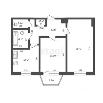 2-к кв. Мордовия, Саранск просп. Ленина, 31 (52.4 м)