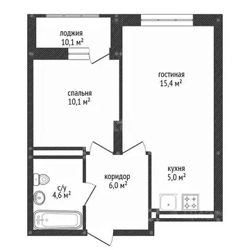 2-к кв. Башкортостан, Уфа Айская ул., 61 (43.8 м)