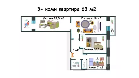 3-к кв. Нижегородская область, Нижний Новгород ул. Гаугеля, 6 (63.0 м)