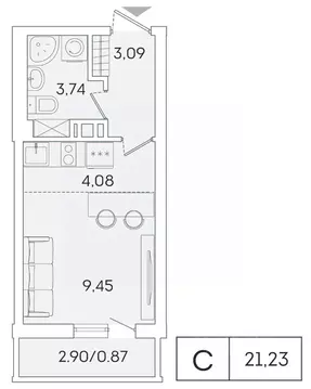 Студия Ленинградская область, Мурино Всеволожский район, ул. ...