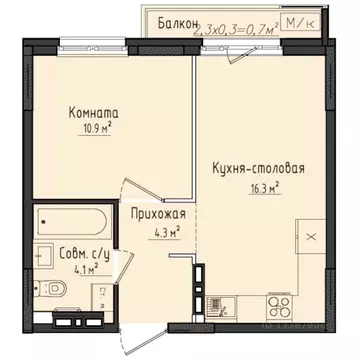 1-к кв. Удмуртия, Завьяловский район, с. Первомайский ул. Строителя ...