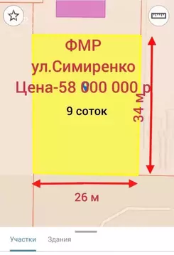 Участок в Краснодарский край, Краснодар ул. Имени Симиренко, 9/1 (9.0 ...