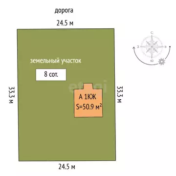 Дом в село Червишево, 4-я Степная улица (50.9 м)
