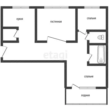 3-комнатная квартира: Бийск, Стахановская улица, 1 (63.9 м)