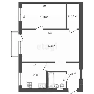 2-к кв. Приморский край, Спасск-Дальний Советская ул., 86 (41.9 м)