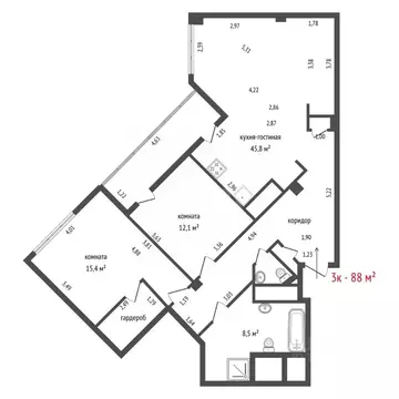 3-к кв. Свердловская область, Екатеринбург ул. Татищева, 49 (88.0 м)
