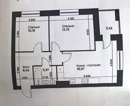 2-к кв. Тульская область, Тула ул. Героя России Зиничева, 5 (57.18 м)