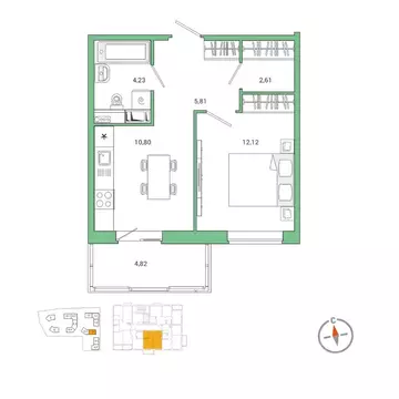 1-к кв. Ленинградская область, Всеволожский район, Заневское городское ...