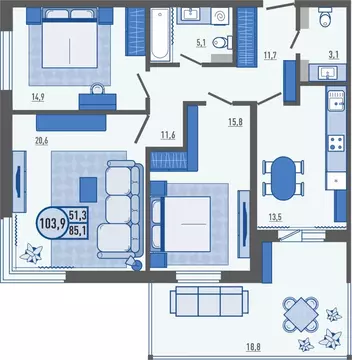 3-к кв. Орловская область, Орловский муниципальный округ, д. Жилина ...
