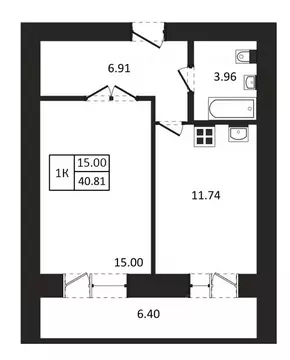 1-к кв. Новосибирская область, Новосибирск ул. Юности, 9 (40.81 м)