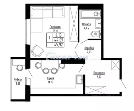 1-к кв. Новосибирская область, Новосибирск ул. Николая Сотникова, 36/1 ...