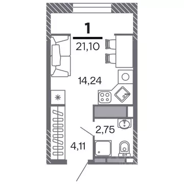 1-к кв. Рязанская область, Рязань Петра и Февронии жилой комплекс ...