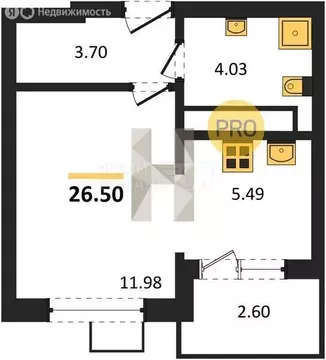 1-комнатная квартира: Светлогорск, Майский проезд, 15 (32.22 м)