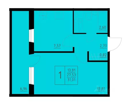 1-к кв. Пермский край, Пермь Домостроительный мкр,  (31.01 м)