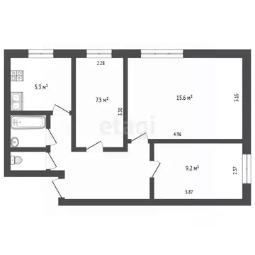 3-к кв. Калужская область, Калуга ул. Суворова, 157 (51.0 м)