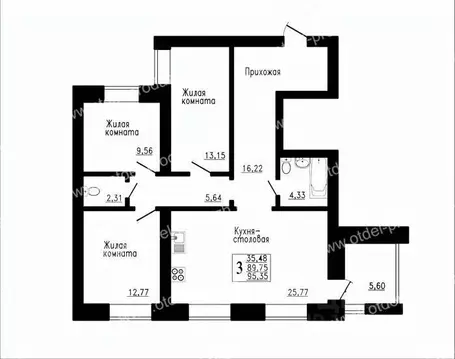 3-к кв. Воронежская область, Семилуки ул. Маяковского, 31 (88.8 м)