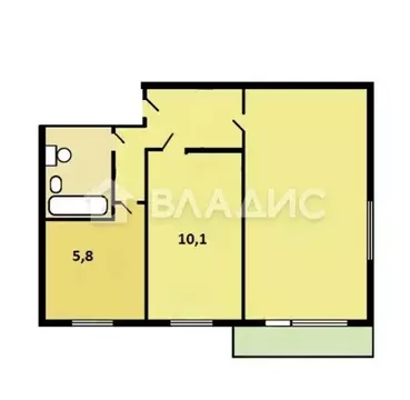 2-комнатная квартира: Москва, 2-я Владимирская улица, 31 (44 м)