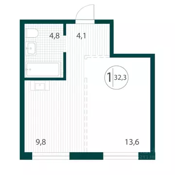 1-к кв. Иркутская область, Иркутск НовоМир жилой комплекс (32.3 м)
