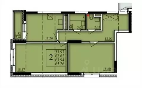 2-к кв. Башкортостан, Уфа Затон-Восточный жилрайон, Паруса жилой ...