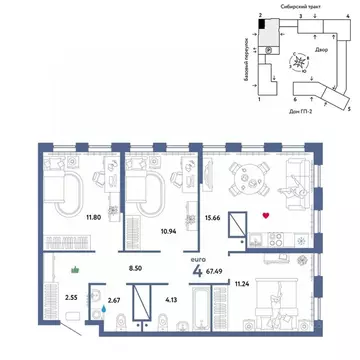 4-к кв. Свердловская область, Екатеринбург Сибирский мкр, Жилой ...