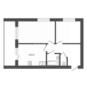 2-к кв. Калужская область, Калуга ул. Минская, 39 (53.7 м)