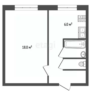 1-к кв. Мордовия, Саранск ул. Лихачева, 29 (33.0 м)