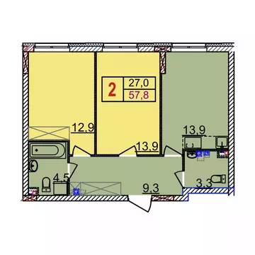 2-к кв. Нижегородская область, Нижний Новгород Квартет жилой комплекс ...