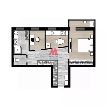 2-к кв. Ярославская область, Ярославль ул. Калинина, 35 (47.8 м)