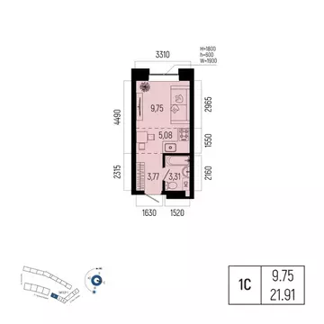 1-к кв. Башкортостан, Уфа Глумилино-1 мкр, Новатор жилой комплекс ...